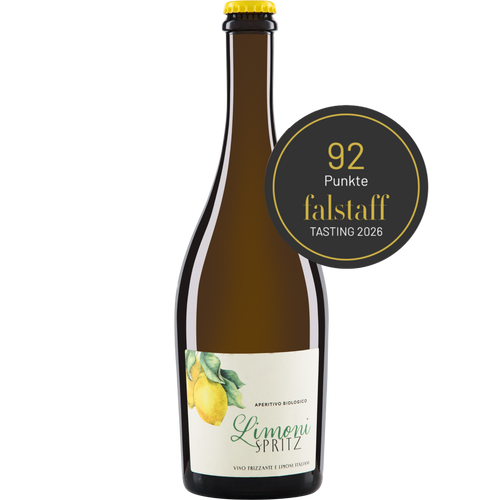 Limoni Spritz Aperitivo Biologico Flasche mit Falstaff Tasting 2026 – 92 Punkte